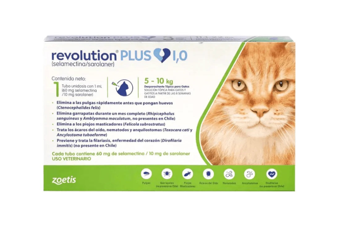 Revolution plus pipeta gato 5 - 10 kg x 1 unid.