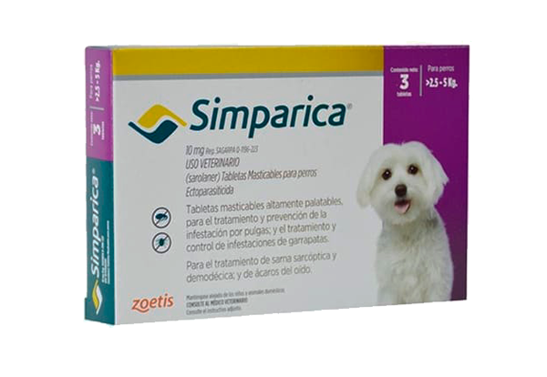 Simparica 2.6 – 5 kilos x 3 comp.