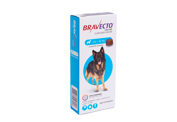 Bravecto 20 a 40 kg. x 1 comp.