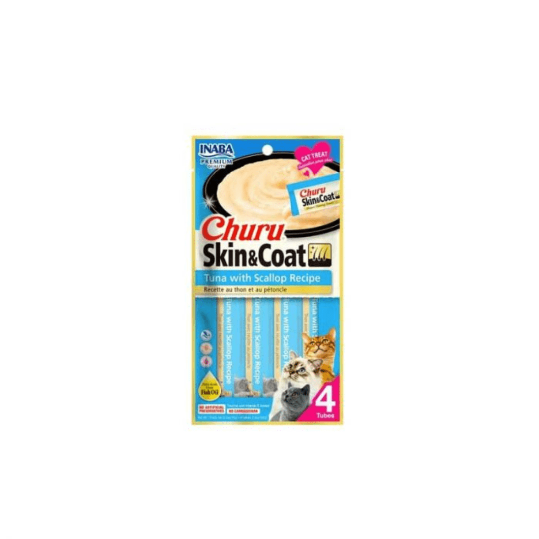 Churu gato skin y coat  atun y ostion x 4 sachet