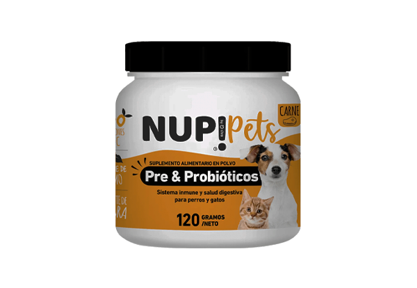 Nup Pets · Carne Prebióticos y Probióticos, perro y gato x 120 gr.