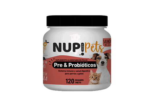 Nup Pets Prebiótico y Probiótico salmon para perros y gatos x 120 gr.