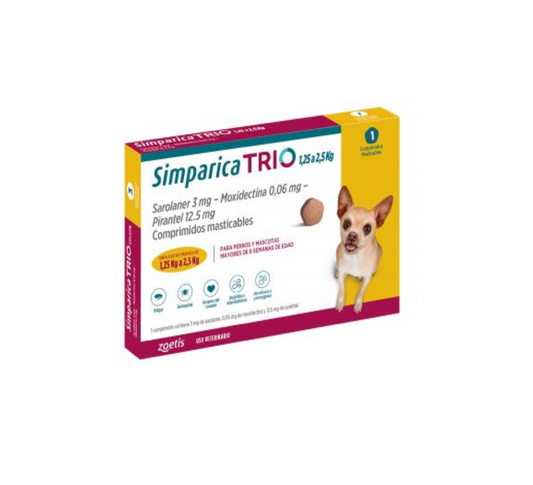 Simparica trio 1.25-2.5 kg x 3 comp.